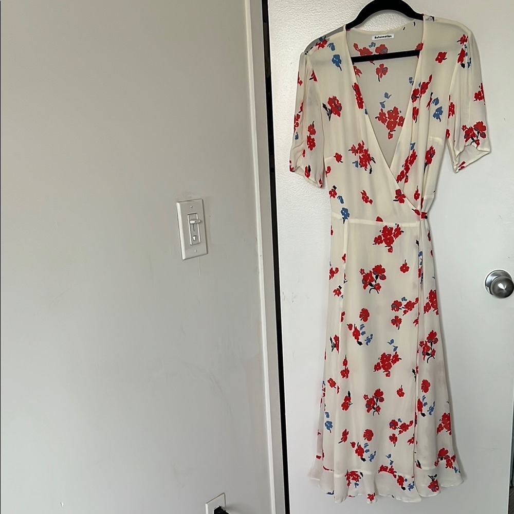 Floral Reformation wrap Midi Dress